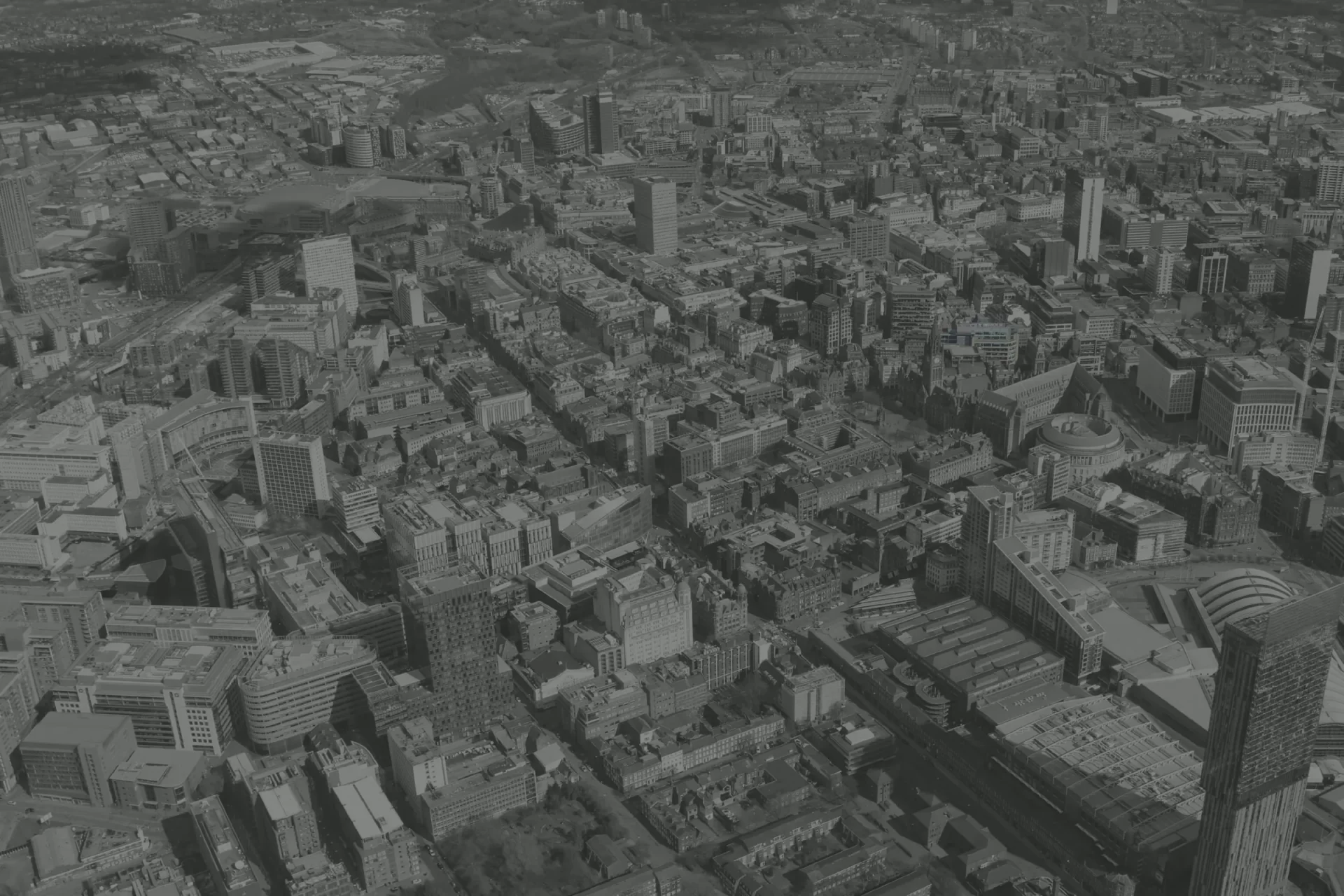 Aerial View of Manchester City Centre